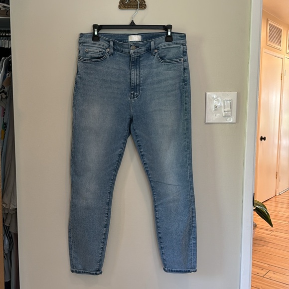 7 FOR ALL MANKIND High Waist Ankle Skinny Jeans in Linden Blue sz 31 - Picture 5 of 10